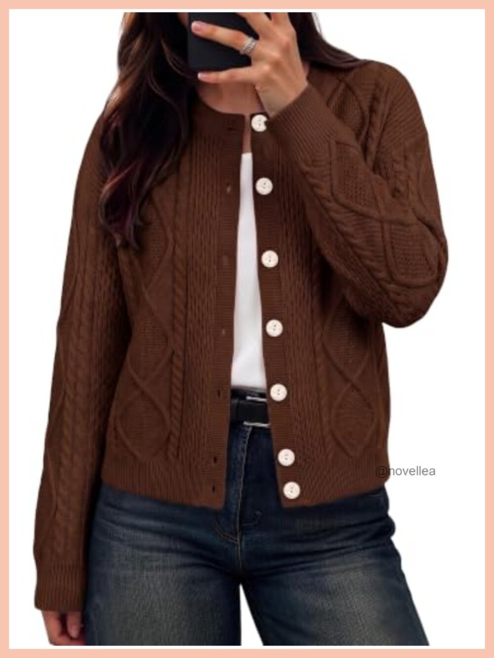 Chunky Cable Knit Cardigan Button Up Oversized Sweater